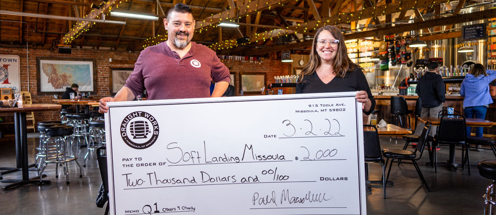 Soft Landing Missoula named Draught Works Q1 Cheers for Charity Recipient